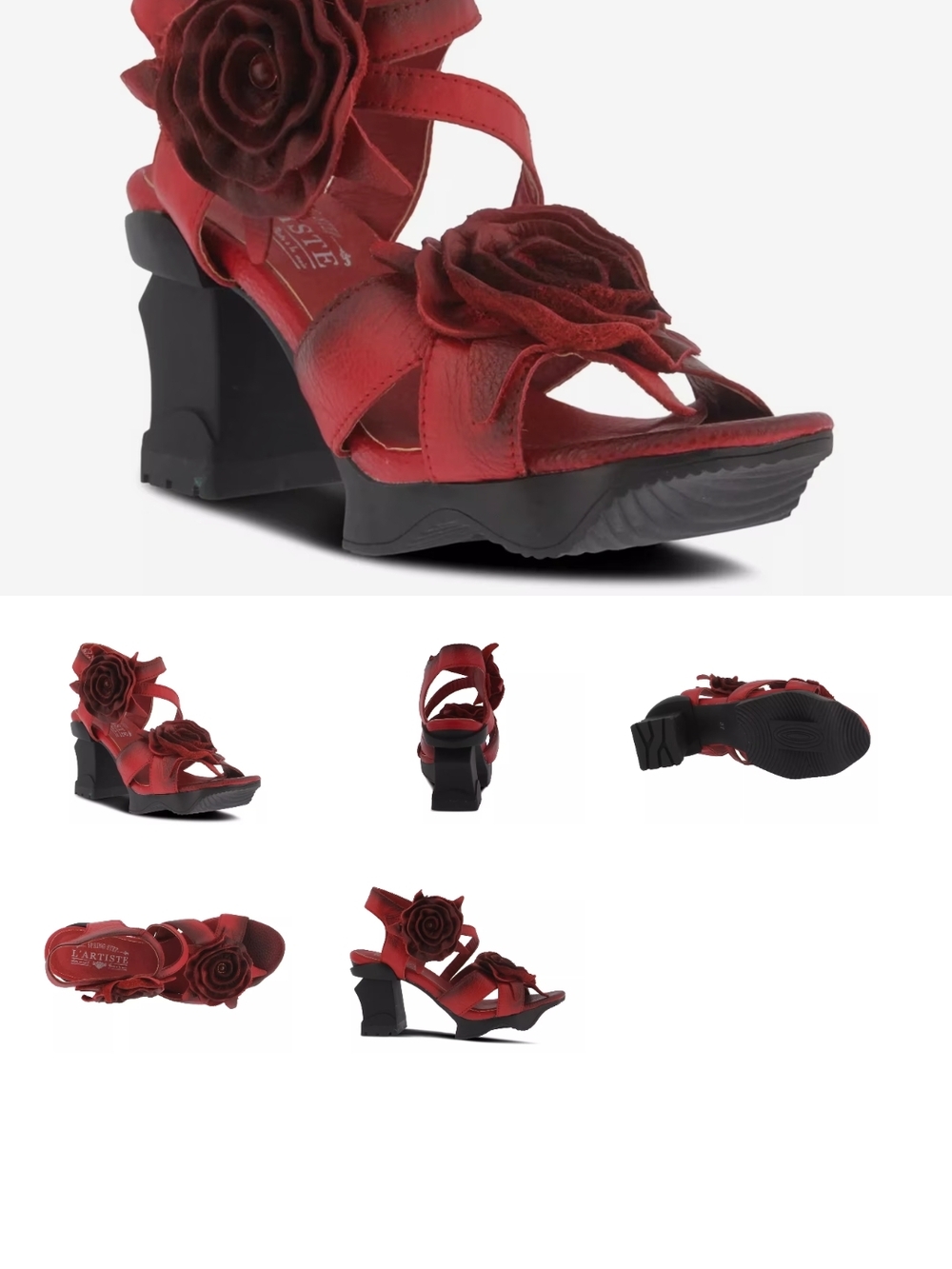L'ARTISTE Shelly Platform Sandal - Red